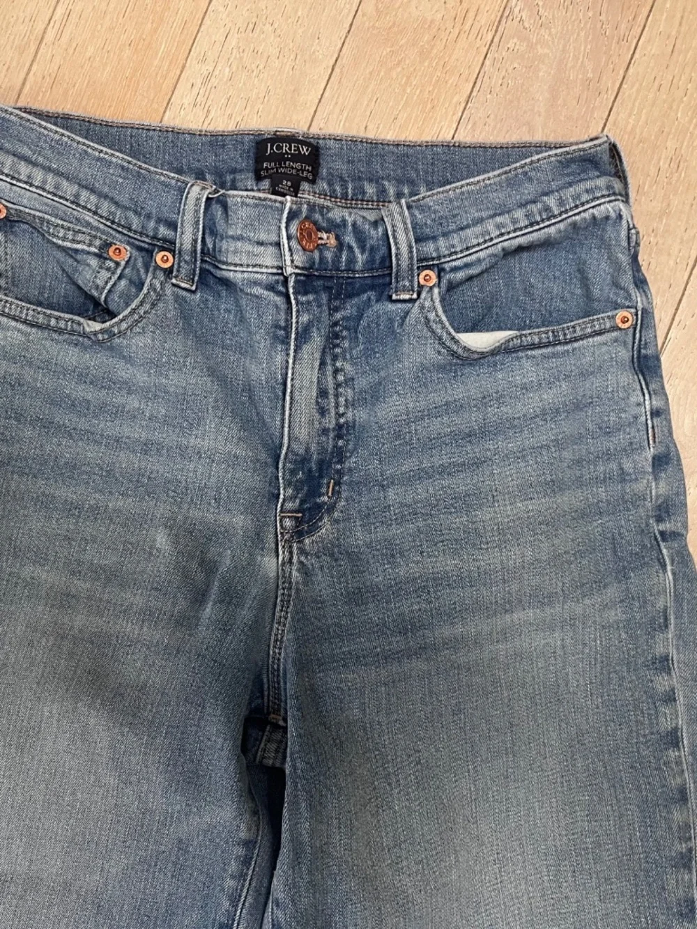 J.Crew Womens Women's  Full Length Slim Wide Leg High Rise  Jeans Size 28  light